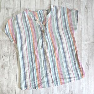 Stripe Blouse | size med | linen type material